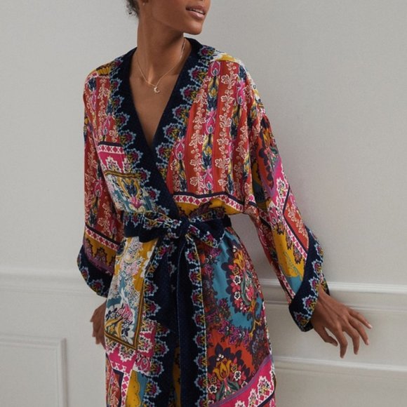Anthropologie Other - Zadie Velvet Kimono Floral Robe in M/L